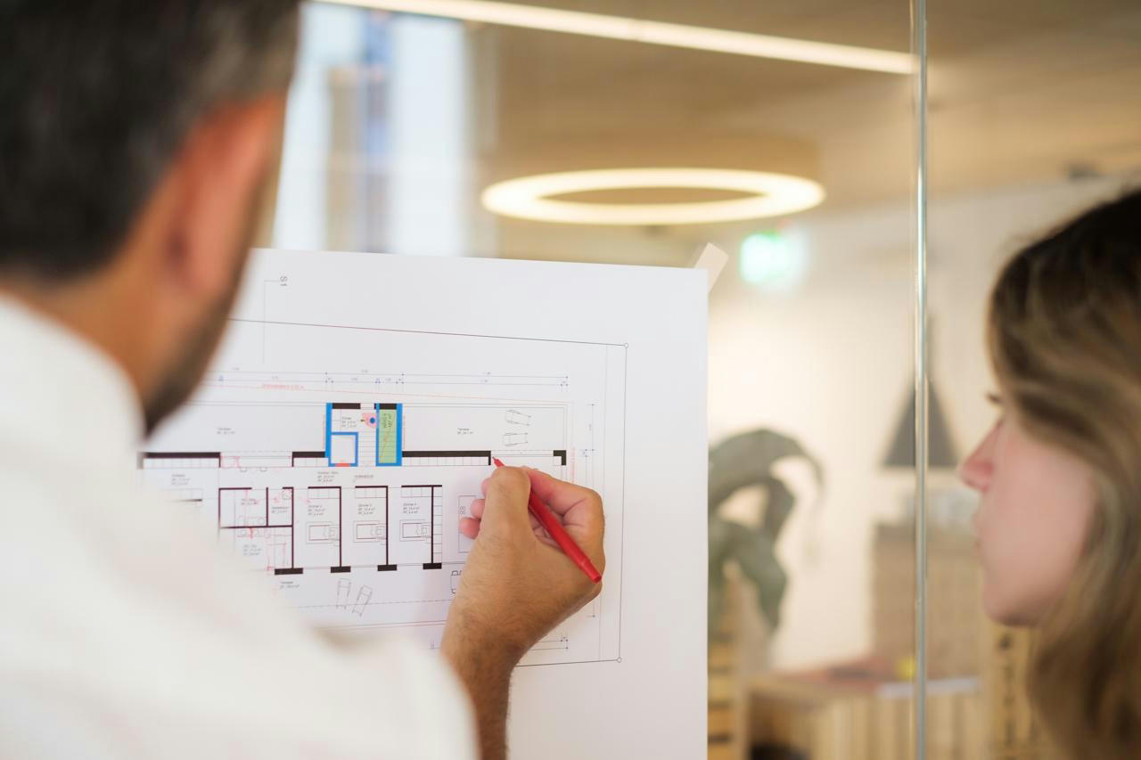 Architectural skecthes in N2A office.