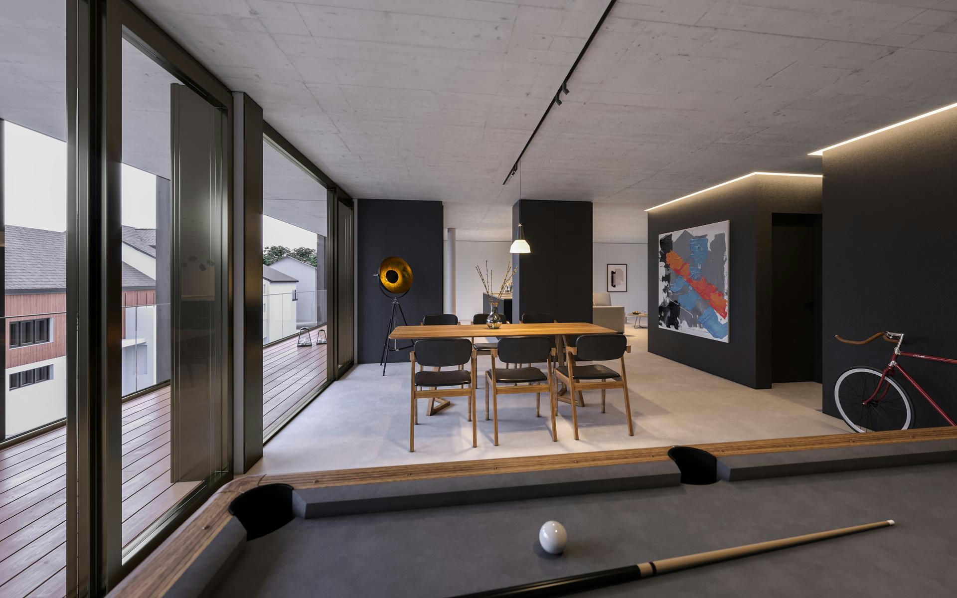 Planning and concept of the multi-family house Aura in Widnau by the architectural office N2A.