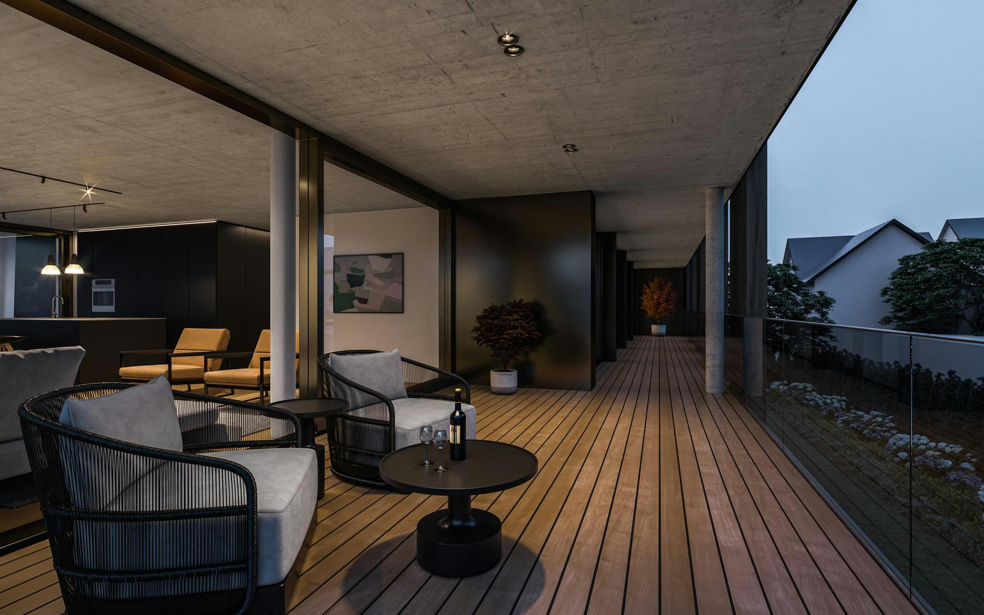 Planning and concept of the multi-family house Aura in Widnau by the architectural office N2A.