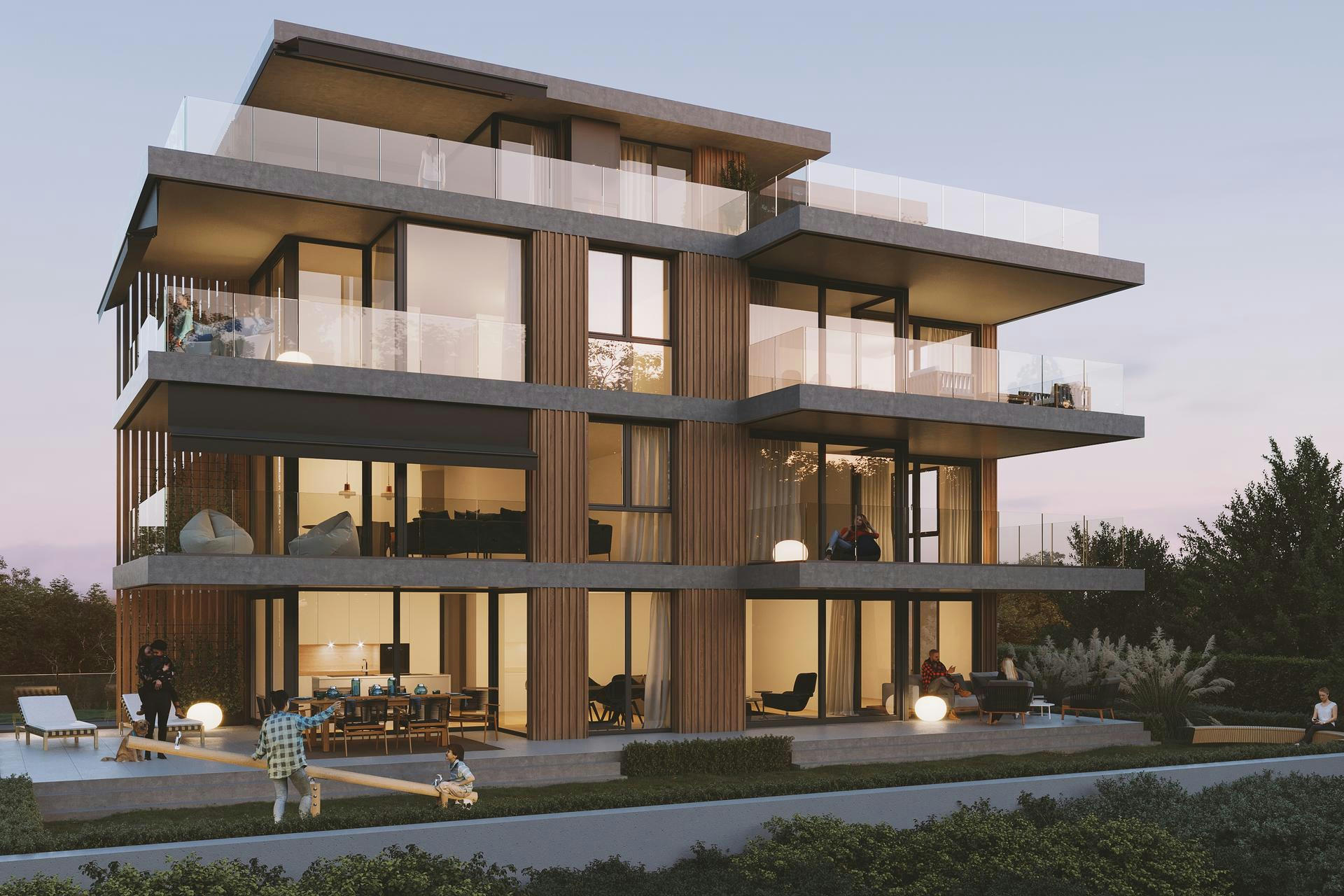 Planning and concept of the Birke apartment building in Widnau by the architectural office N2A.