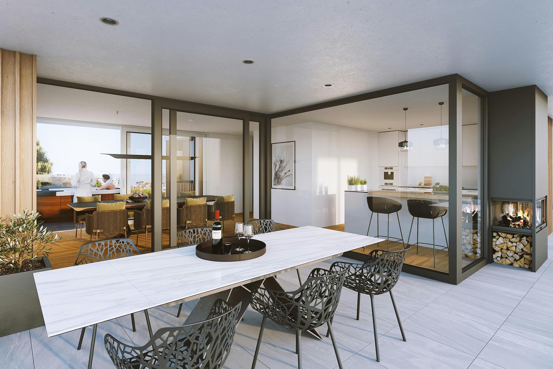 Planning and concept of the Birke apartment building in Widnau by the architectural office N2A.