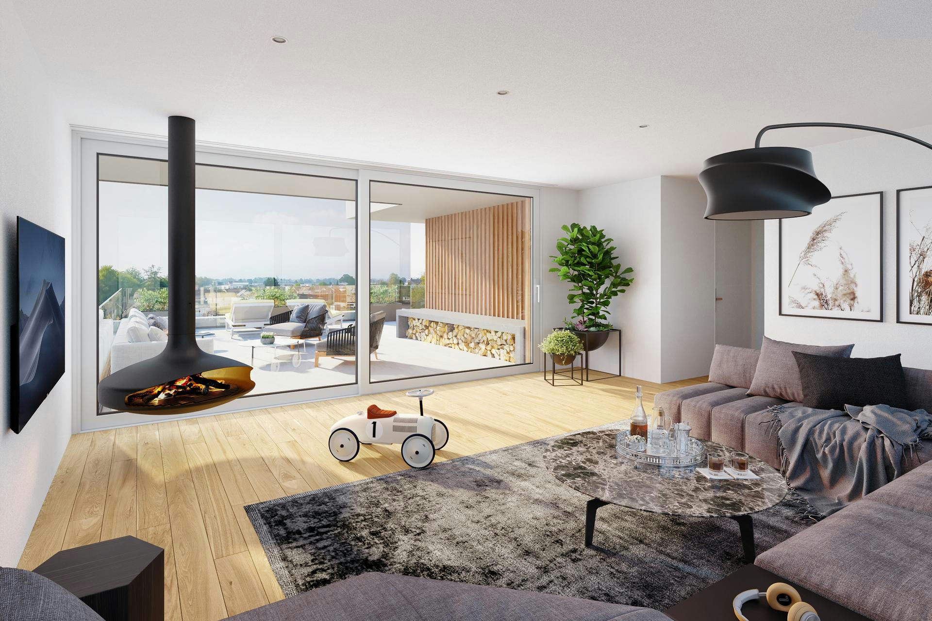 Planning and concept of the Birke apartment building in Widnau by the architectural office N2A.