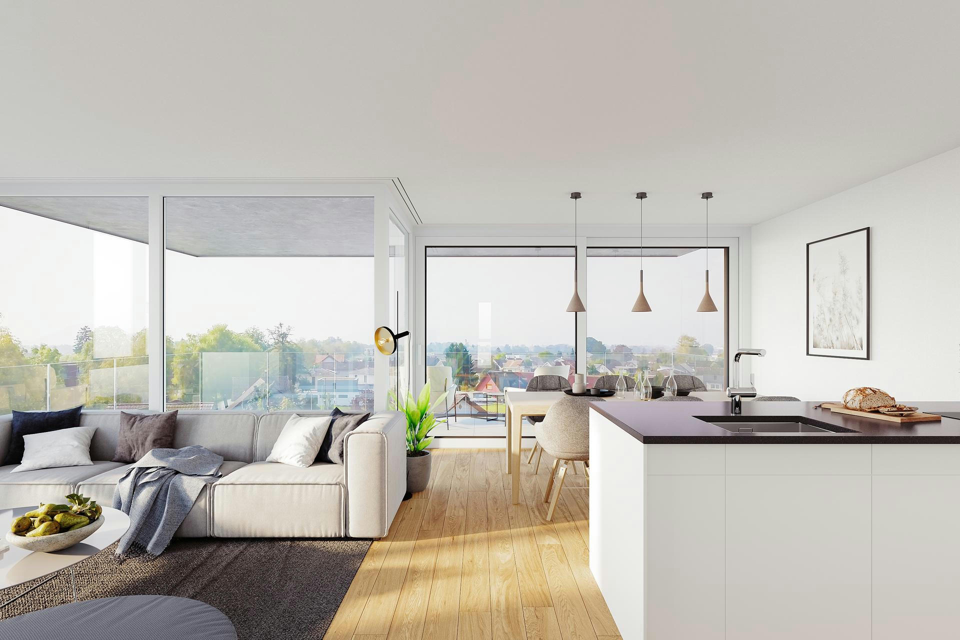 Planning and concept of the Birke apartment building in Widnau by the architectural office N2A.