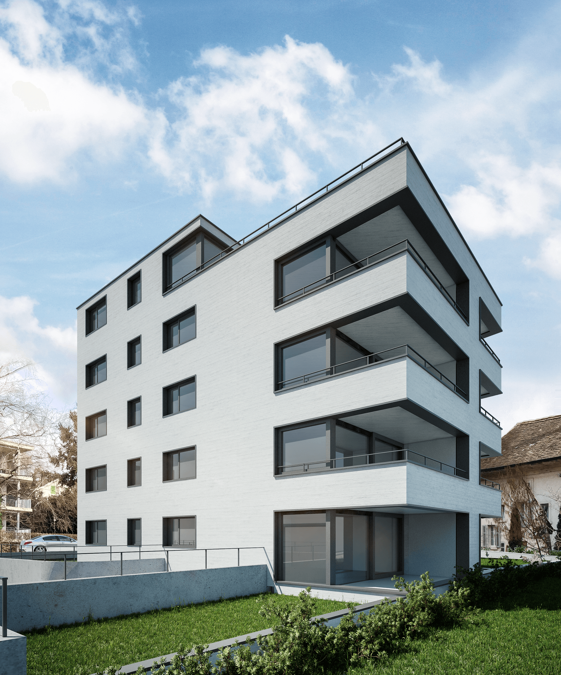 Planning and concept of the multi-family house Bünz in Wohlen by the architectural office N2A.