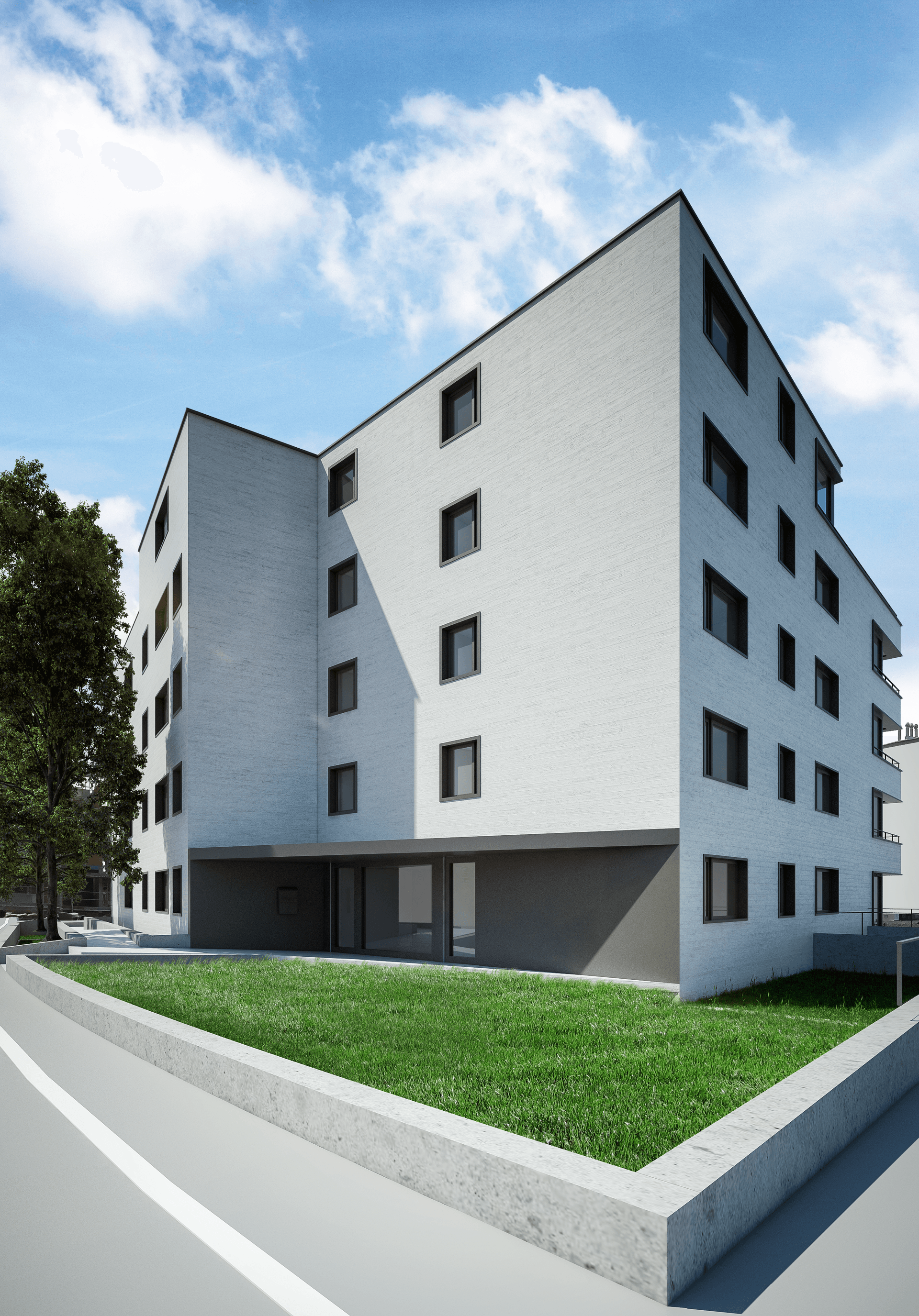 Planning and concept of the multi-family house Bünz in Wohlen by the architectural office N2A.