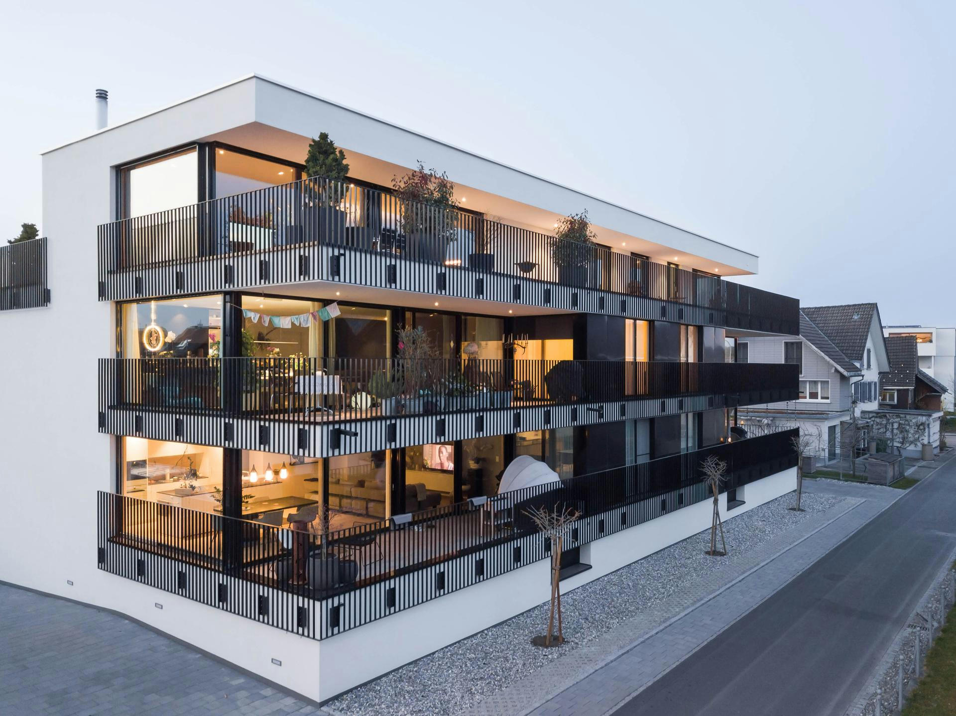 Planning and concept of the multi-family house Distelweg in Kriessern by the architectural office N2A.