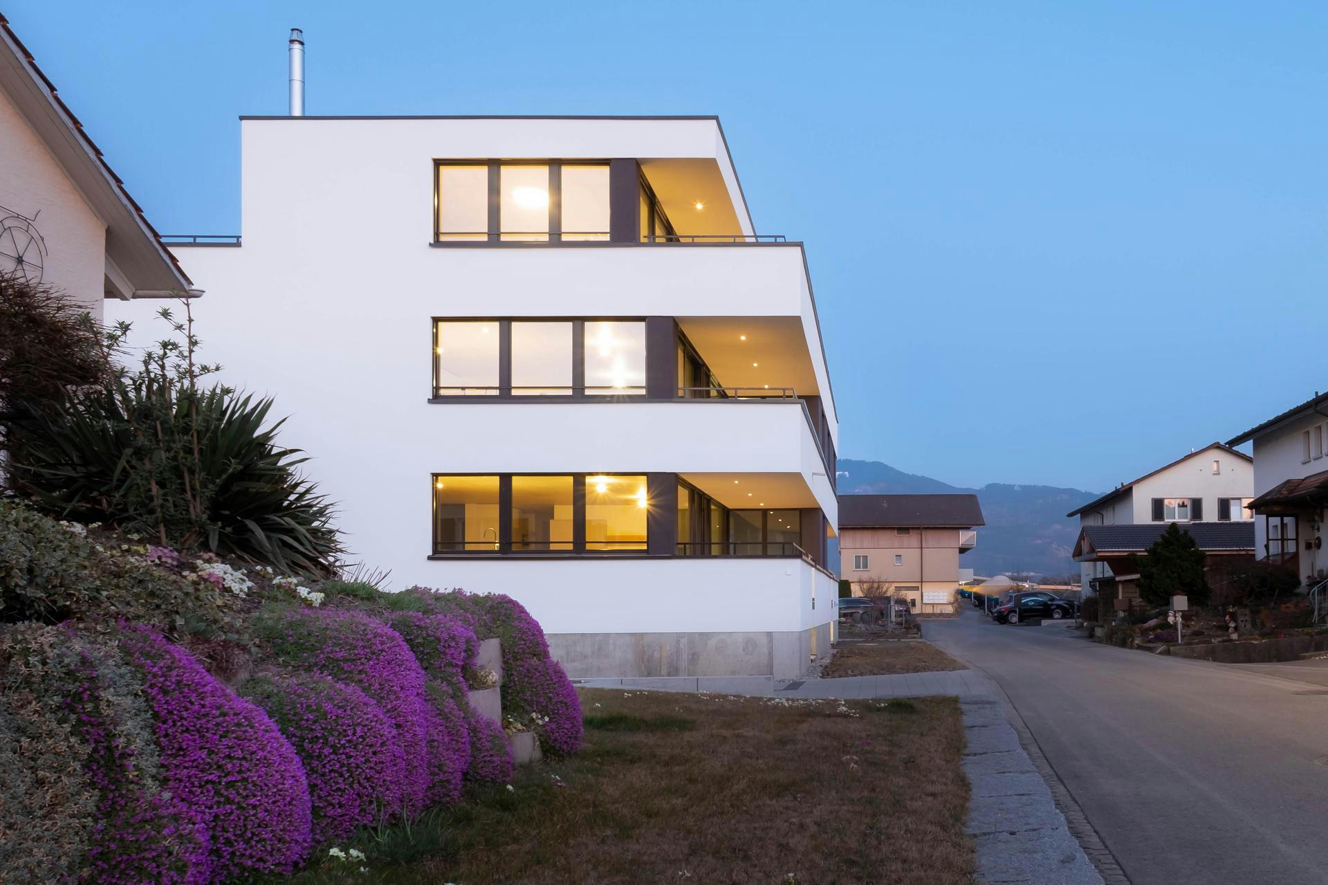 Planning and concept of the multi-family house Neudorfstraße in Kriessern by the architectural office N2A.