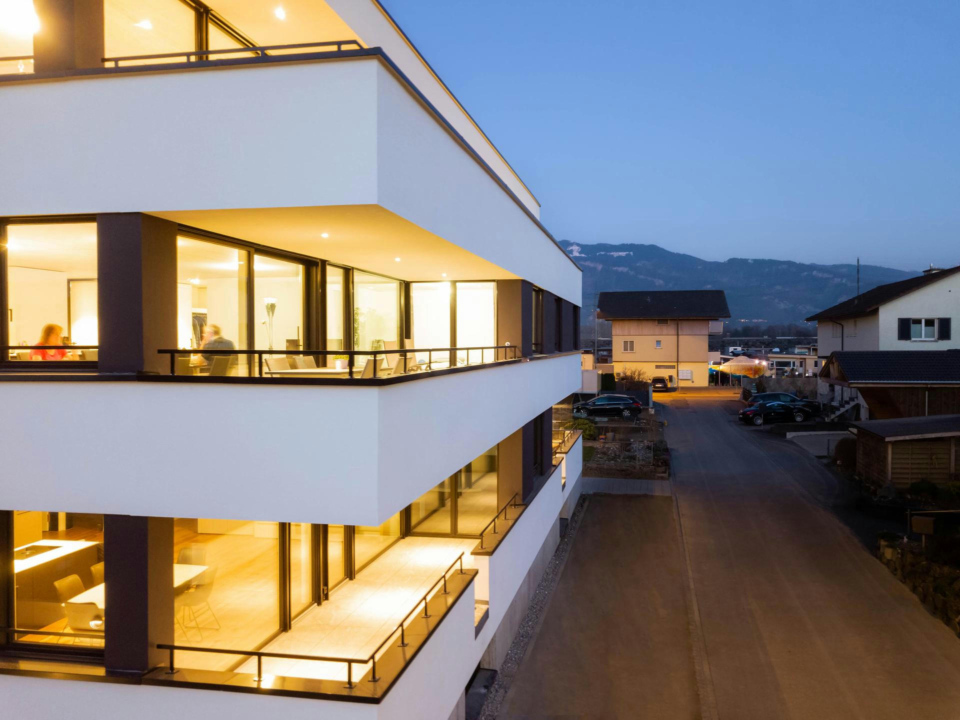 Planning and concept of the multi-family house Neudorfstraße in Kriessern by the architectural office N2A.