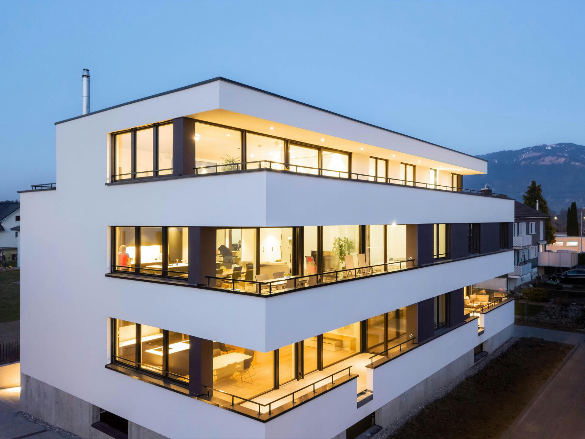 Planning and concept of the multi-family house Neudorfstraße in Kriessern by the architectural office N2A.