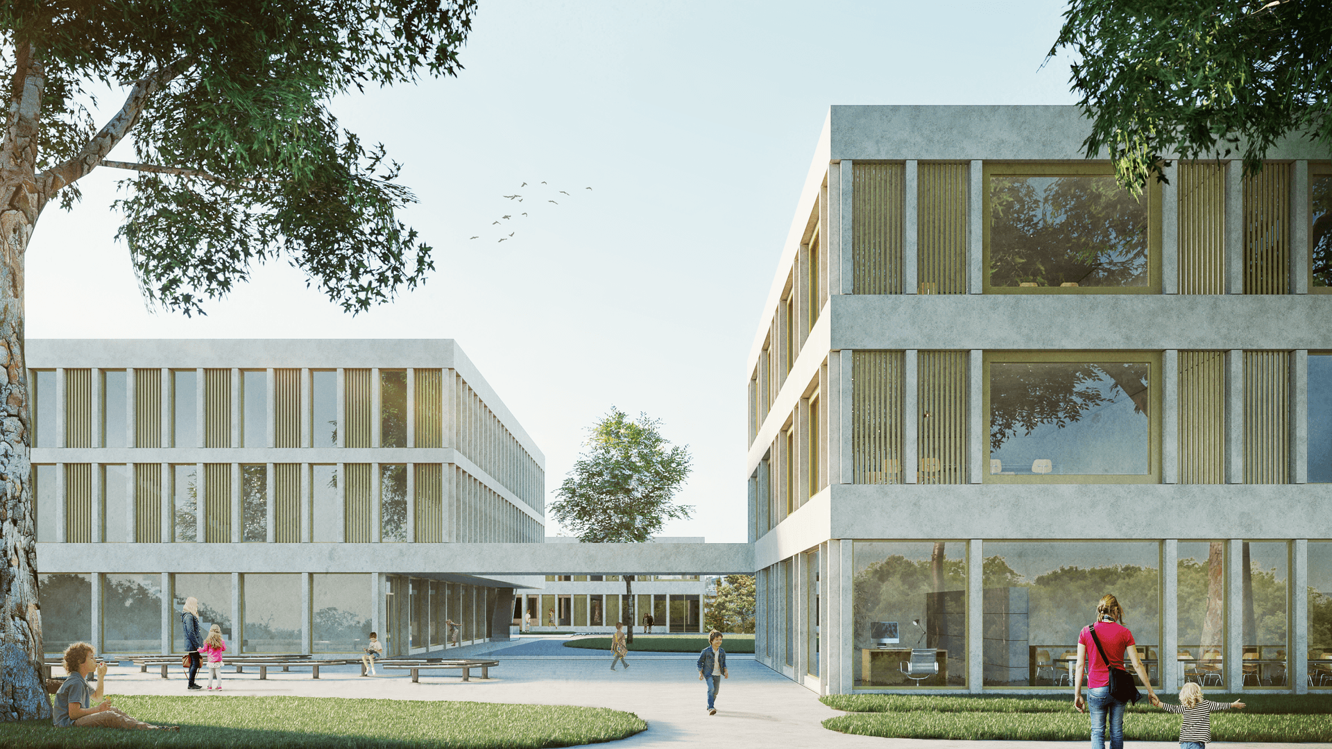 Planning and concept of the Sternmatt school building in Baar by the architectural office N2A.