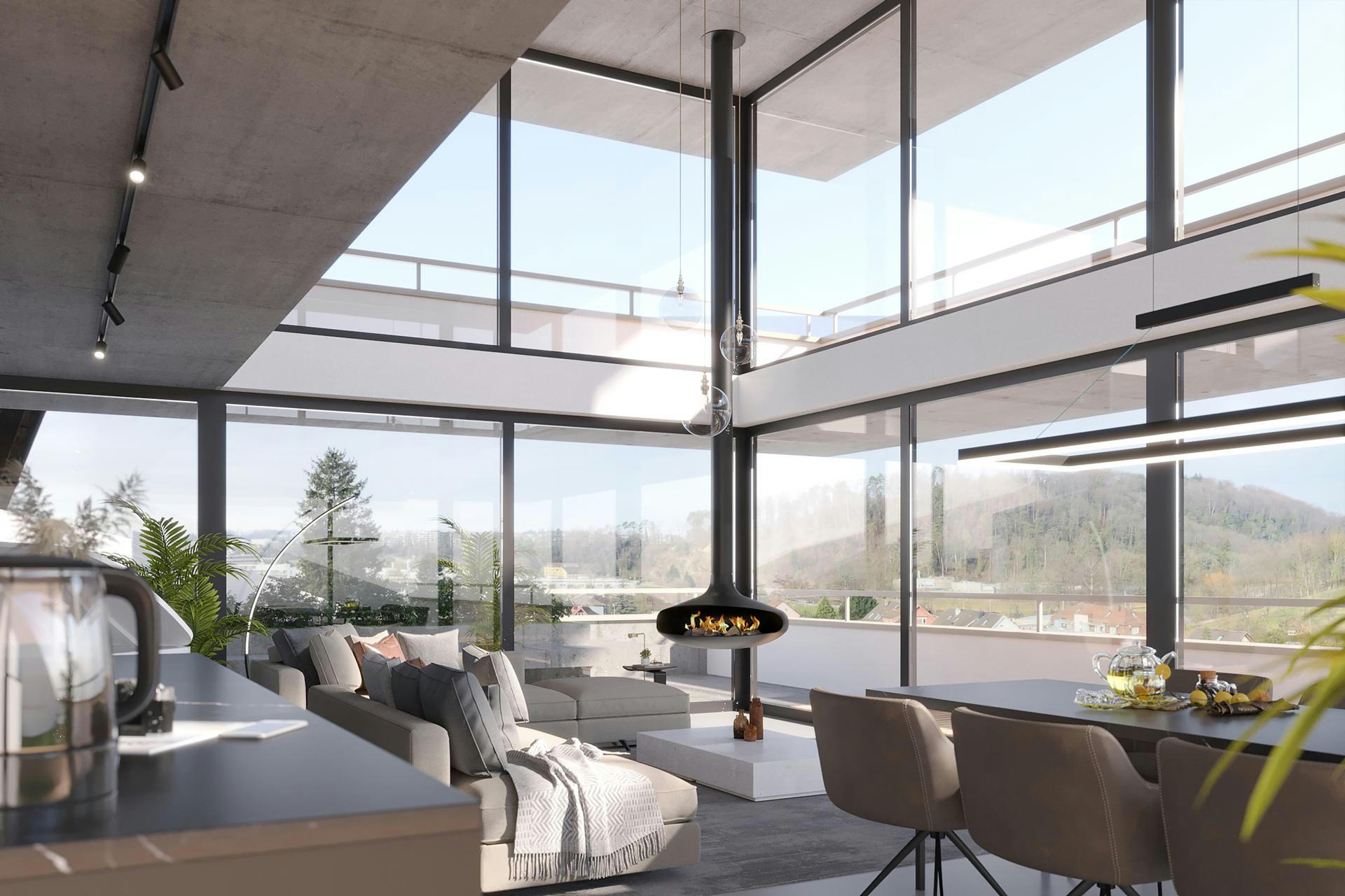 Planning and concept of terrace flats in Adliswil by the architectural office N2A.